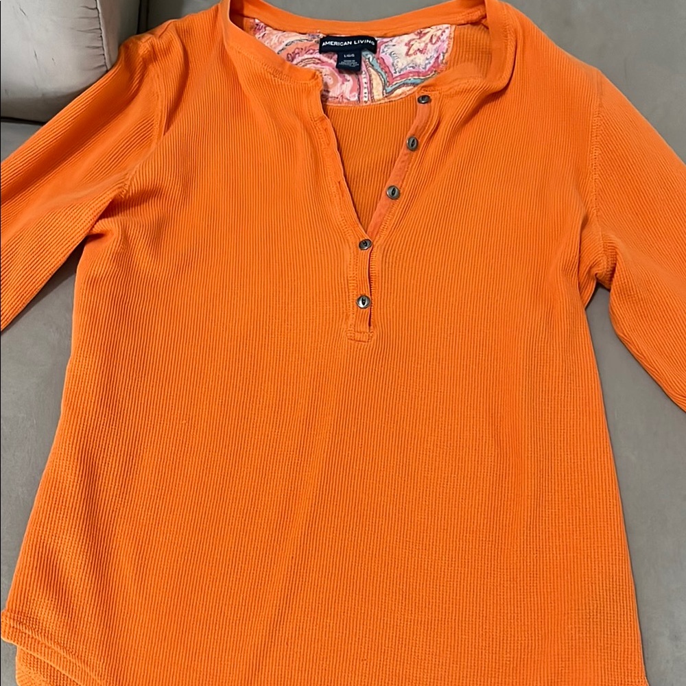 American Living bright orange top